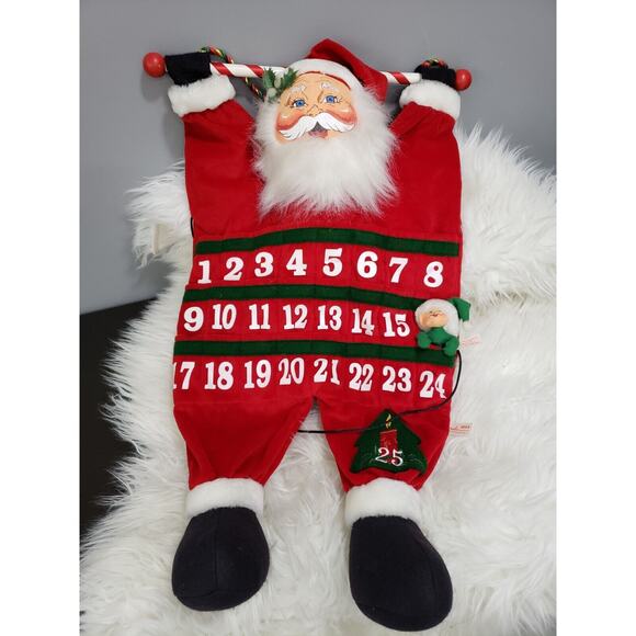 Annalee Santa Countdown Calendar 4” elf Marker Christmas Holiday 34” x 15”